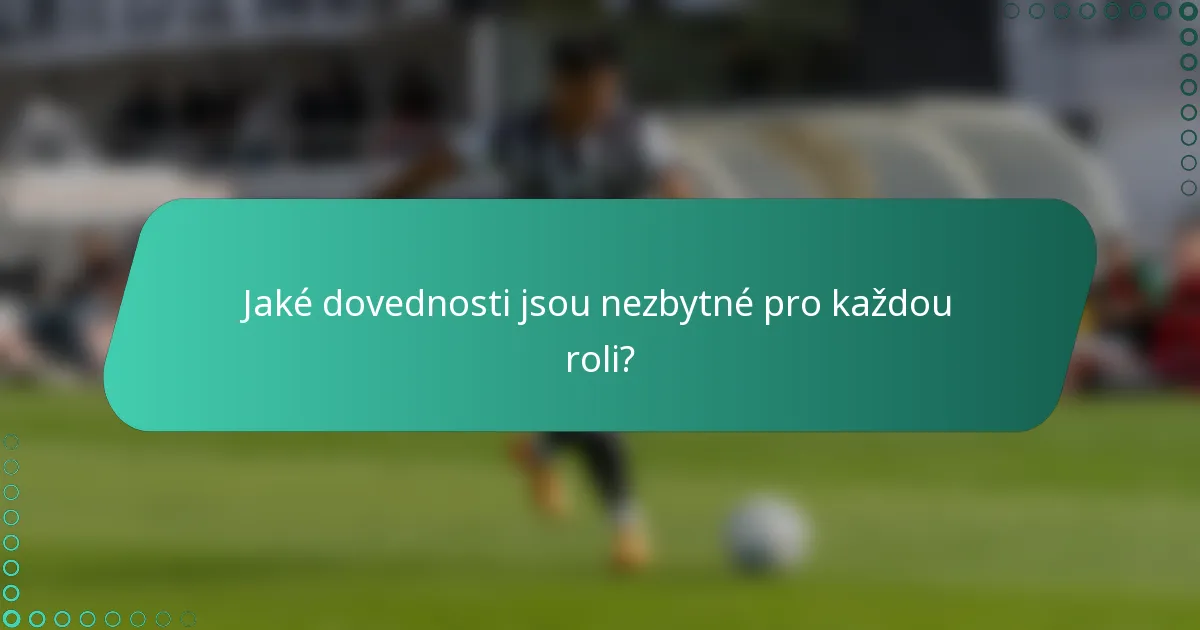 Jaké dovednosti jsou nezbytné pro každou roli?